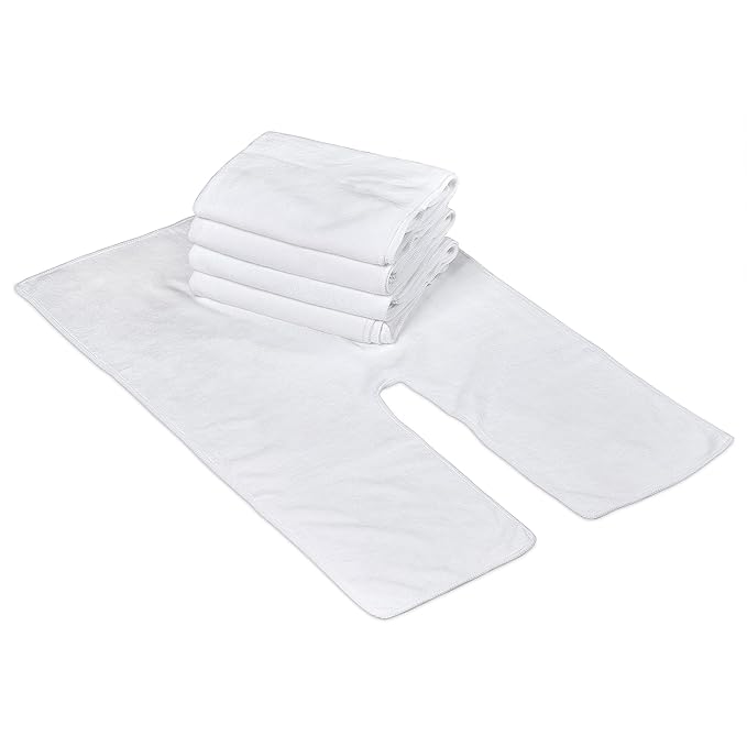 Fushay Facial Towels Professional Split Design Microfiber for Spa Steam Esthetician Supplies Salon and Barber Tools (All White)