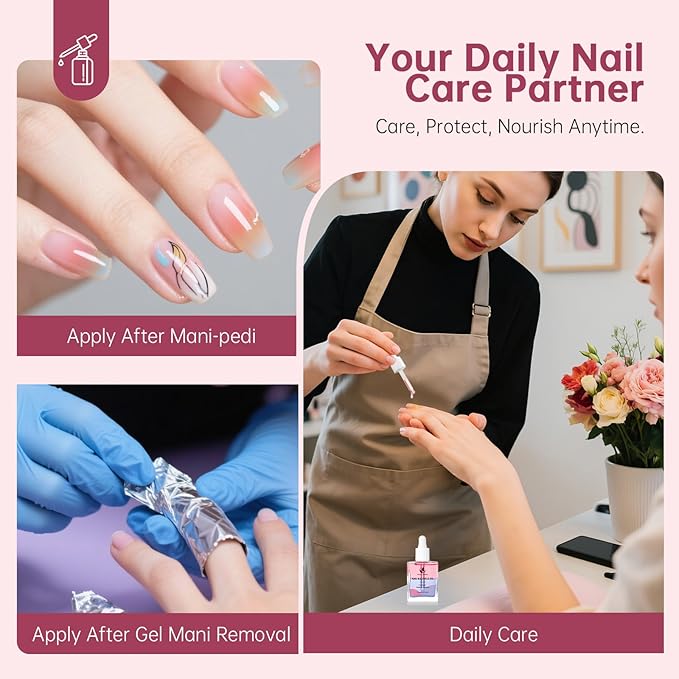 MAGIC ARMOR Cuticle Oil for Nails 15ml（0.5Fl.oz）– Nail Strengthener with Vitamin E, D-Panthenol & Centella – Nail Oil for Growth and Repair – Moisturizes Dry Cuticles, Softens Hangnails