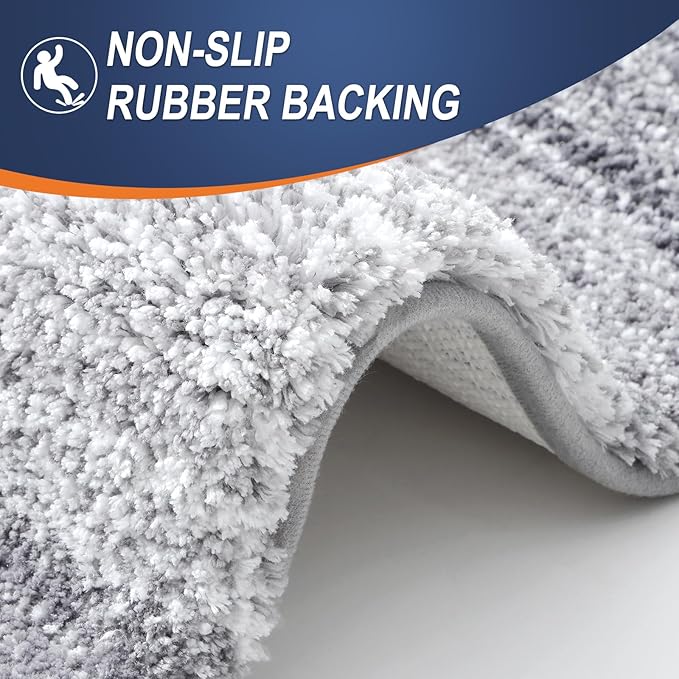 OLANLY Microfiber Bathroom Rugs Sets 3 Piece, 47"x20"+24"x16"+24"x20"