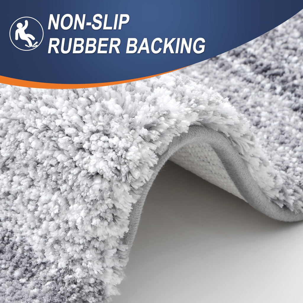 OLANLY Micorfiber Bathroom Rug Set 2 Piece, 30"x20"+U-Shaped 24"x20"