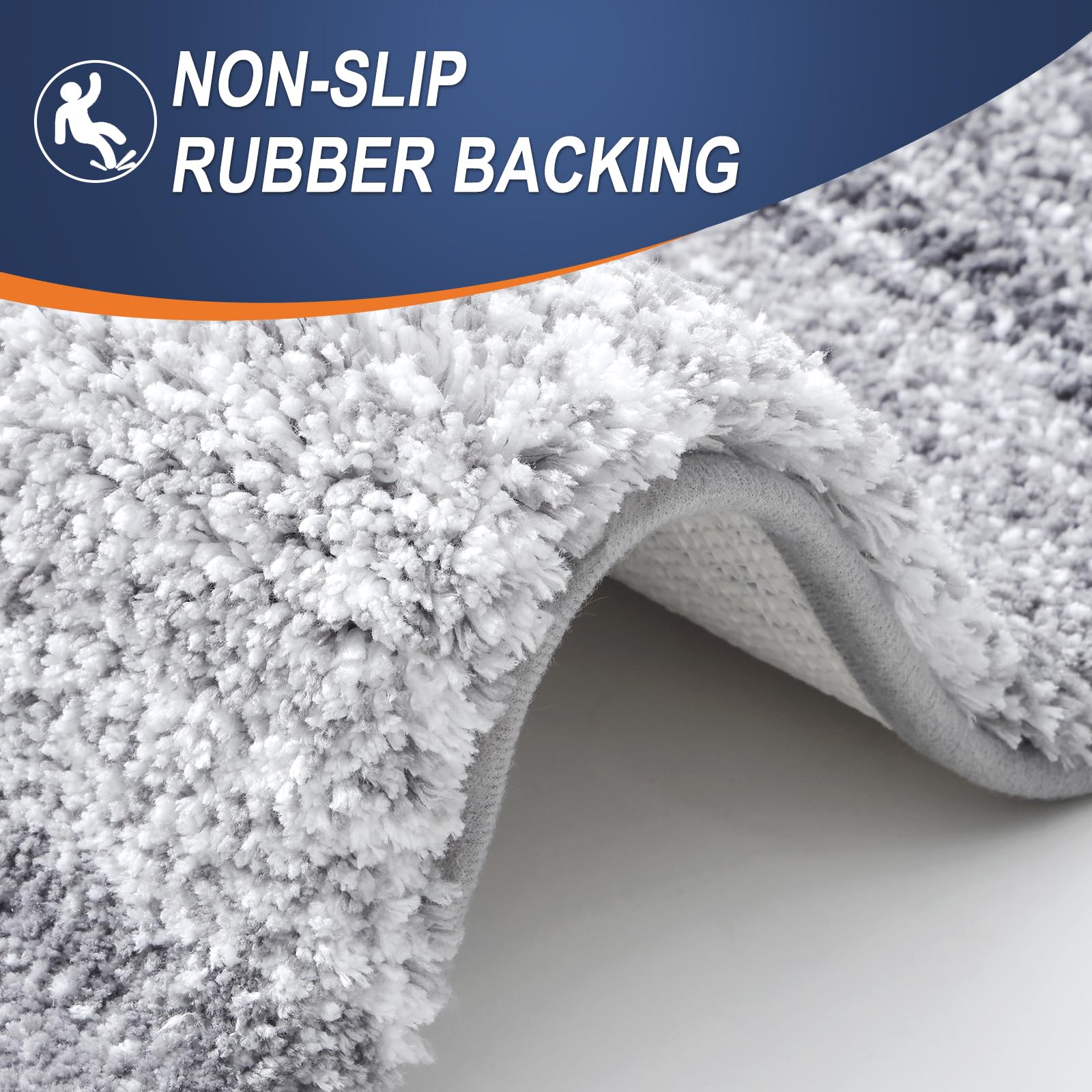 OLANLY Micorfiber Bathroom Rug Set 2 Piece, 30"x20"+U-Shaped 24"x20"