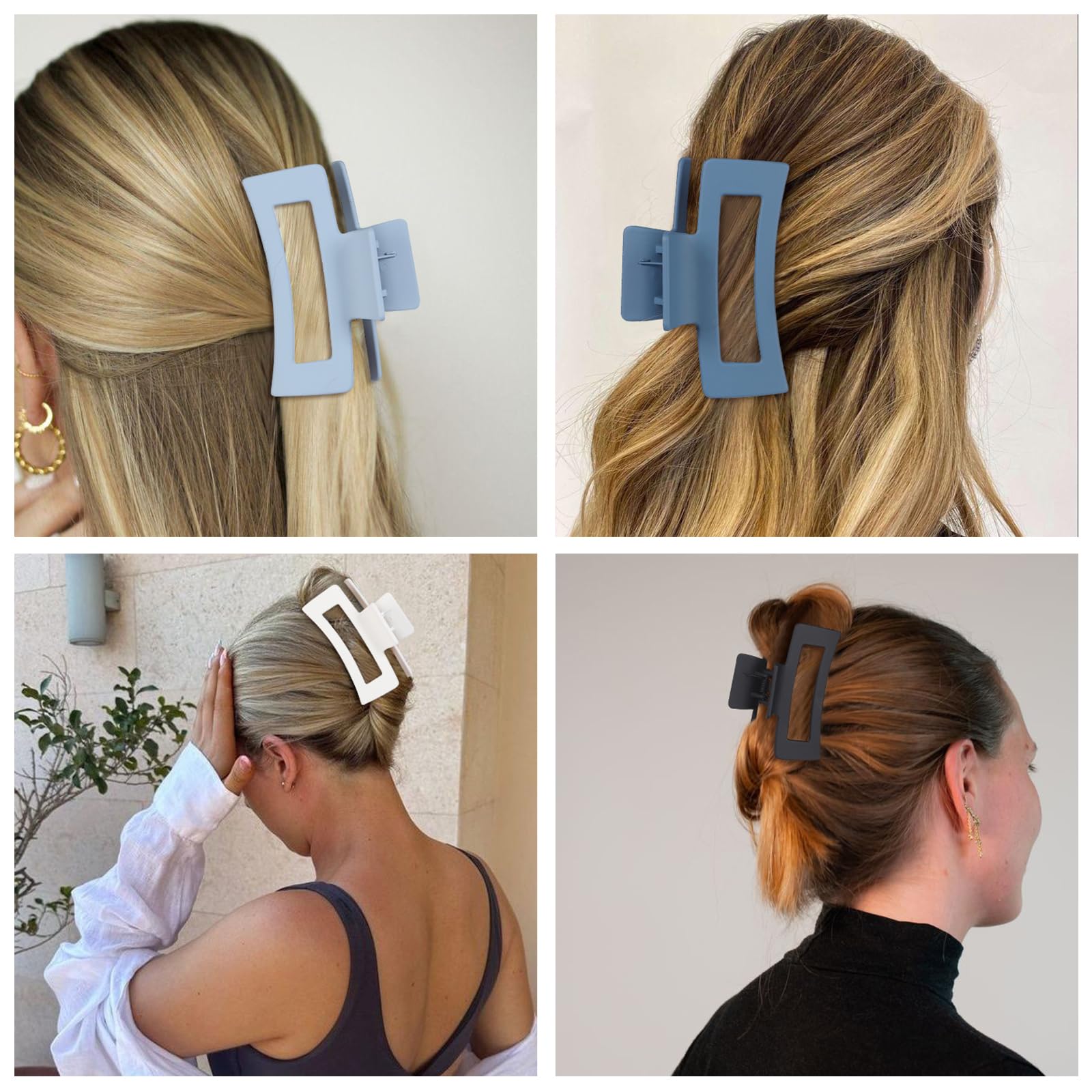 SMKSL 8 Pcs Hair Claw Clips for Women & Girls 2 Styles Hair Accessories
