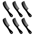 Men's Hair Comb with Handle, 6 Inch Plastic Flexible Pocket Combs for Men, Black Fine Tooth Styling Comb Set for Everyday Grooming, Travel, Beard & Mustache, 6 Pack