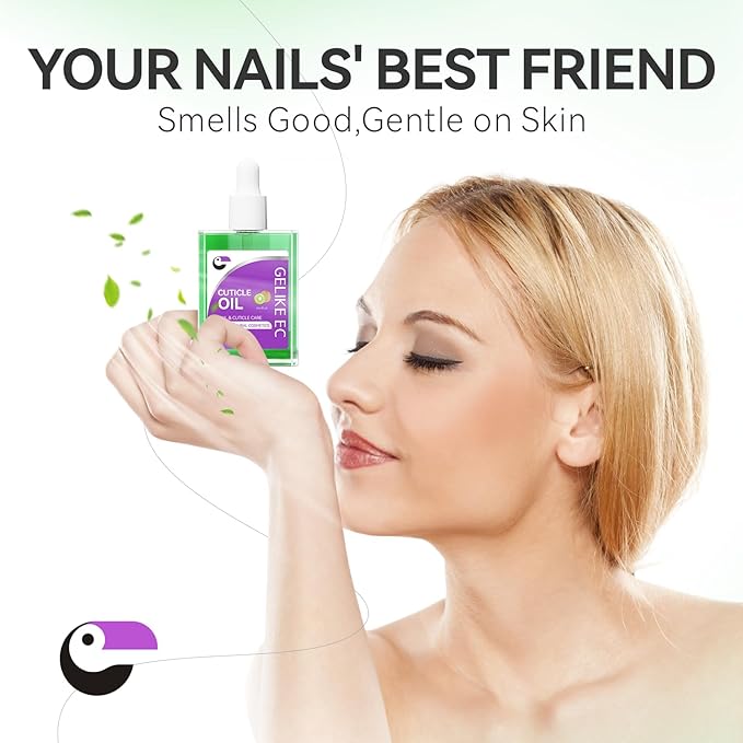 Gelike EC Nail Cuticle Oil - Kiwi Scent Organic Nail Moisturizing With Natural Jojoba Vitamin B & E for Nail Bed ＆ Damaged Nails Repair Treatment- Cuticle Cream for Nail Growth and Strength(15ml)