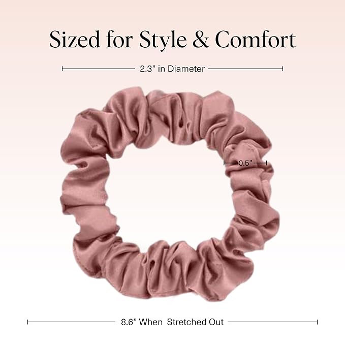 Kitsch Satin Scrunchies for Women - No Crease Hair Ties for Girls | Scrunchies For All Hair Types and Textures, Perfect for Day or Night - 6 Pcs, Terracotta