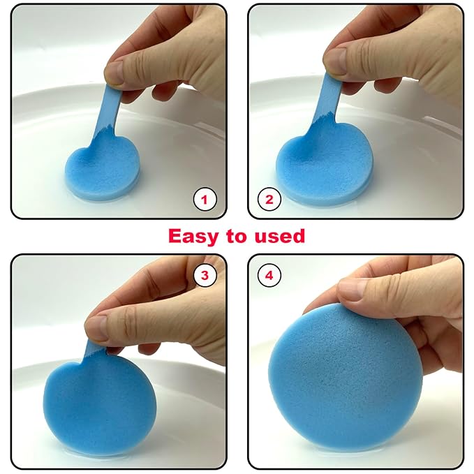 120PCS Facial Sponges Compressed – Soft Disposable Face Cleansing Pads for Makeup Removal, Esthetician-Grade Round Exfoliating Spa Facial Sponge for Women & Daily Skincare (White,Pink,Blue)