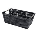 Whitmor 6500-2712-BLK Rattique Small Shelf Black Tote Basket