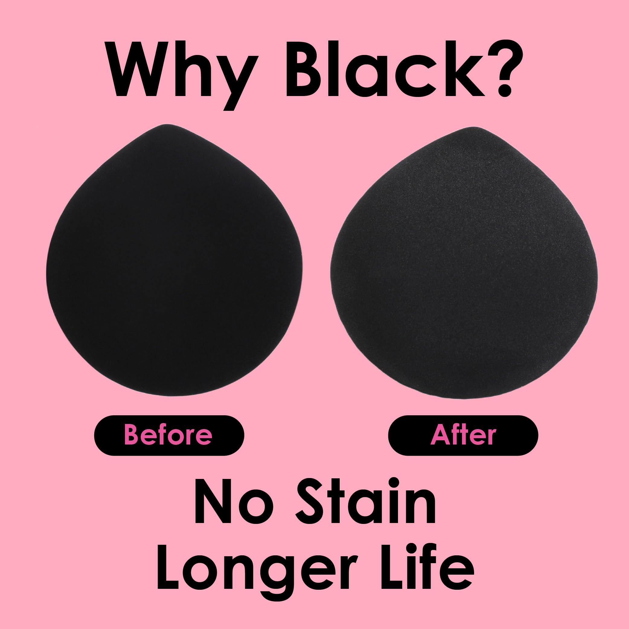 COOL-ANGLE Latex-Free Makeup Blender Sponges, Medium, Pink, 5 Pcs