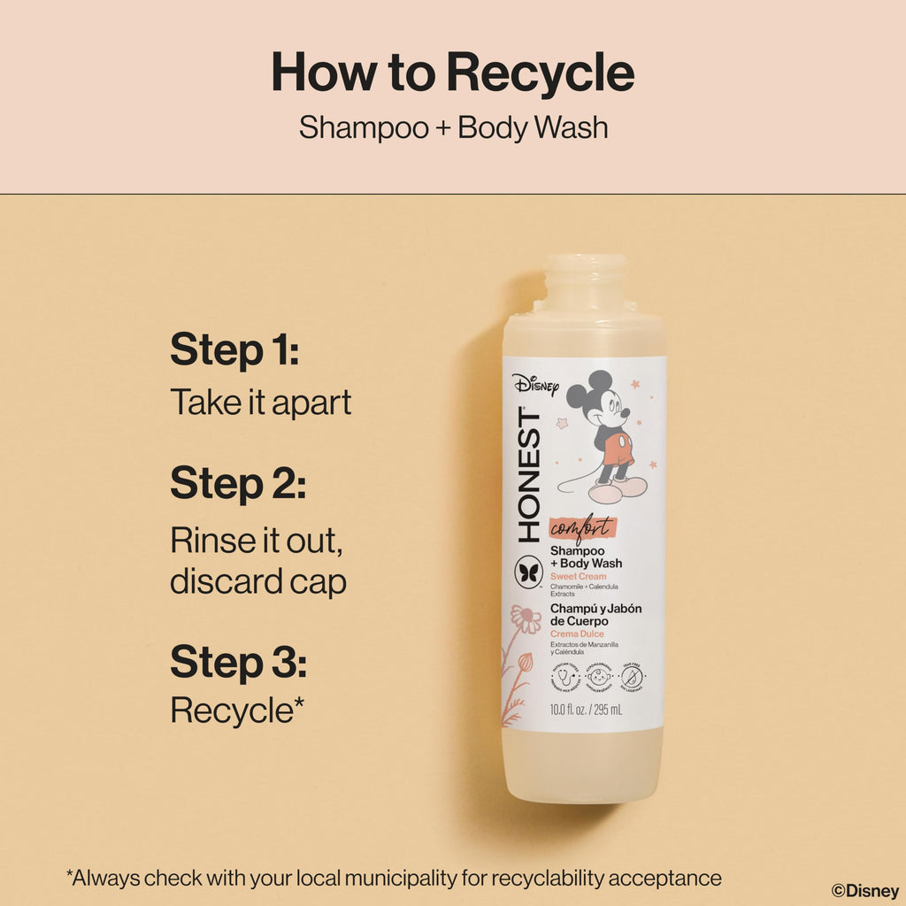 The Honest Company 2-in-1 Cleansing Shampoo Body Wash, Gentle Enough for Baby Dermatologist Tested Tear-free Hypoallergenic Disney’s Mickey Mouse Comfort Sweet Cream 10 fl oz