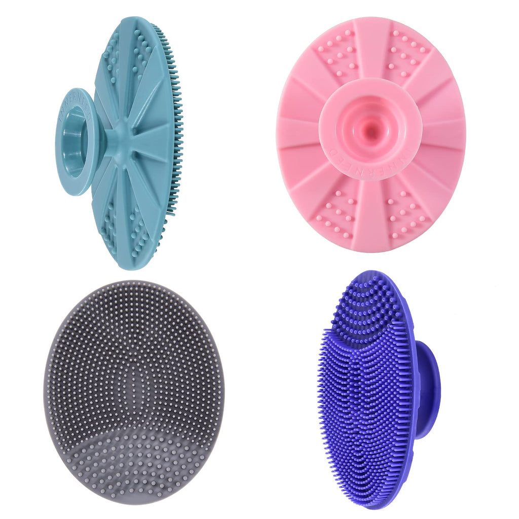 Soft Silicone Facial Cleansing Scrubber Hygienic Face Brush, Pack of 4