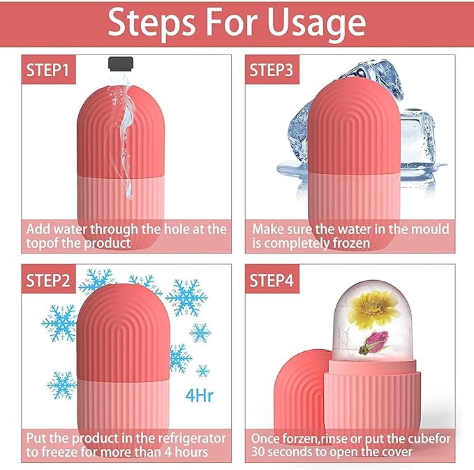 Pam Herbals Ice Face Roller - Silicone Facial Ice Cube Mould for Face, Eyes & Neck Massage, Reusable Cordless Cooling Skin Care Beauty Tool for Daily Self Care Routine (Pack of 1)