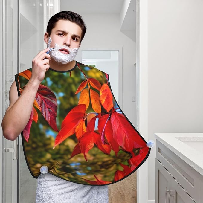 Magic Mushrooms Print Beard Bib Shaving Apron, Beard Hair Trimming Cape Gift For Dad