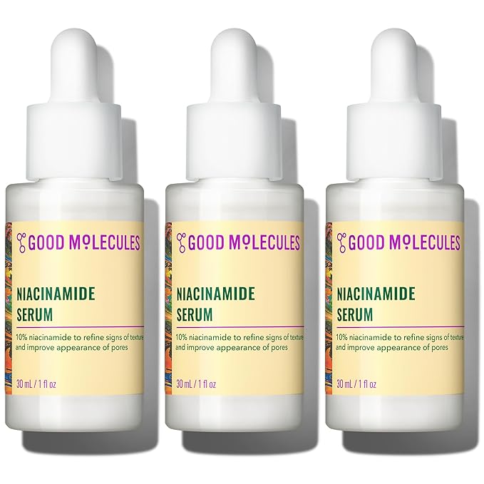 Good Molecules Niacinamide Serum Pack 3 – 30 ml Each (Total 90 ml) | 10% Niacinamide Serum to Target Blemishes, Uneven Skin Tone & Enlarged Pores