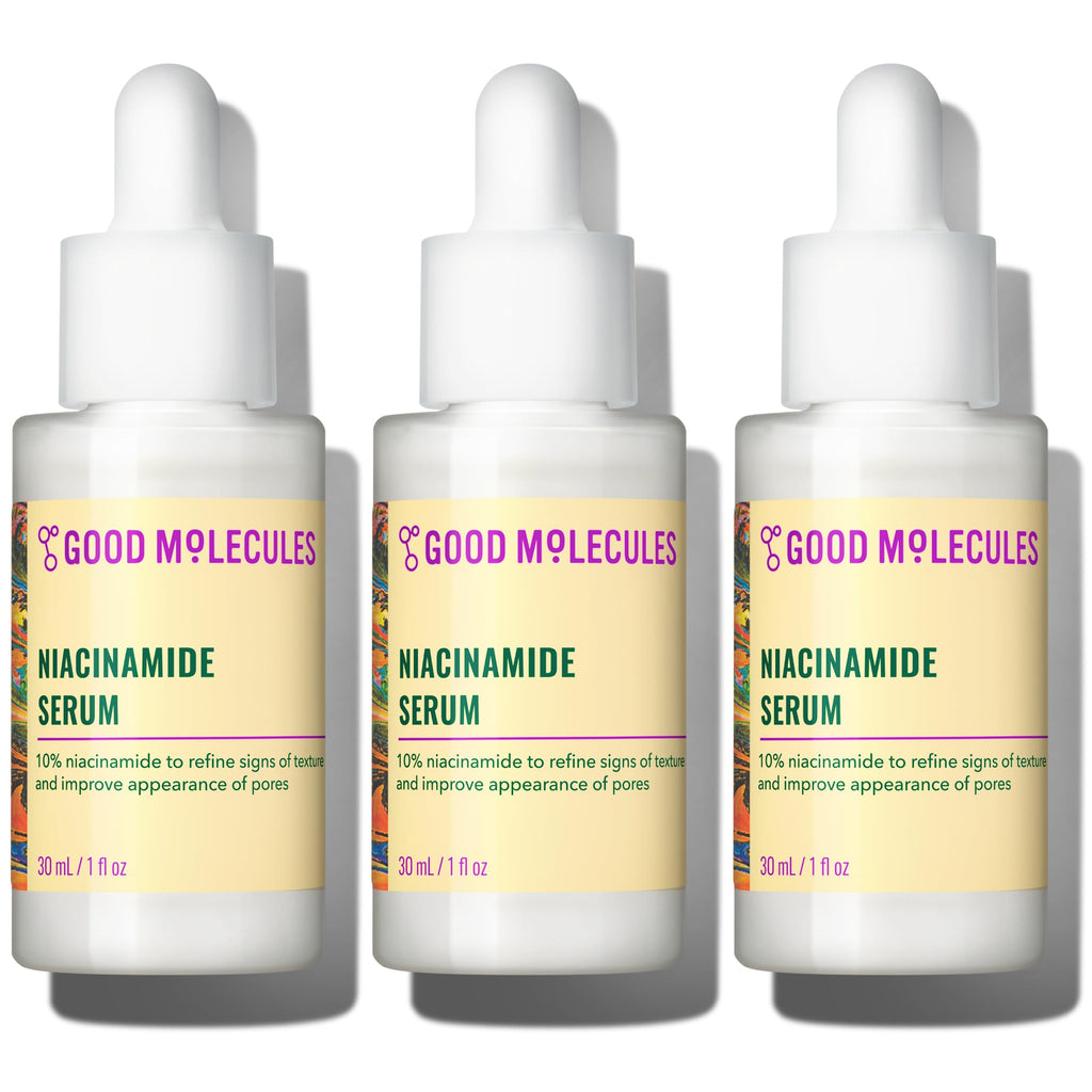 Good Molecules Niacinamide Serum Pack 3 – 30 ml Each (Total 90 ml) | 10% Niacinamide Serum to Target Blemishes, Uneven Skin Tone & Enlarged Pores