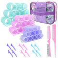 Hair Rollers Set 50Pcs with Clips for Long Short Medium Hair, Heatless Curls 36PCS for Hair, Sleep In Curlers for Comb Blowout Look Gift Set for Girls Women
