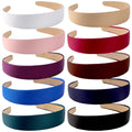 Wecoe Headbands for Women Girls, 10 Pcs 1 Inch Wide Satin Headbands