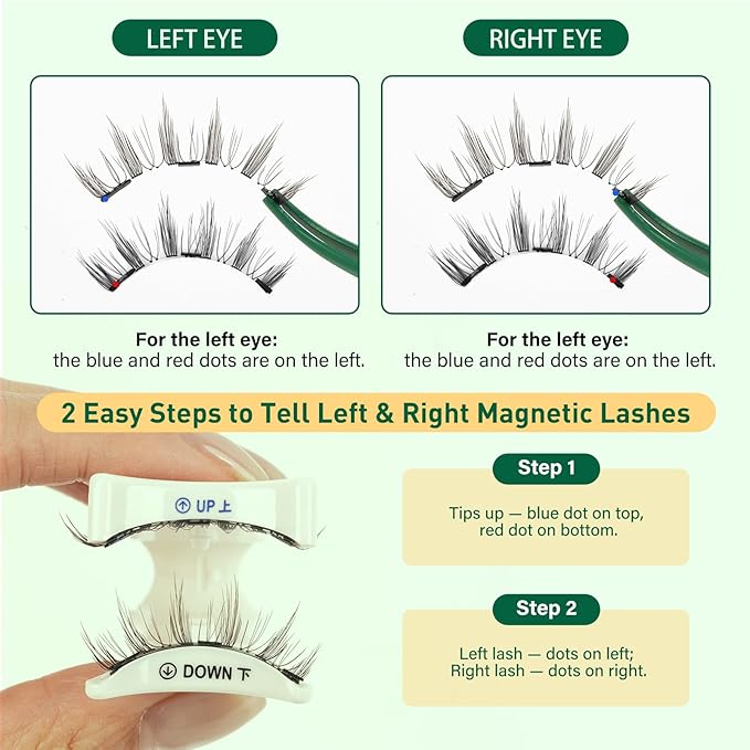 KEYYOU Reusable Magnetic Eyelashes 2 Pair with Applicator No Glue Needed 3D Natural Magnetic Lashes, Easy to Apply & Long Lasting for Daily Use & Events(A04+A04)