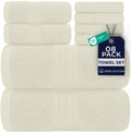 DAN RIVER 8 Piece Luxury Bath Towels for Bathroom, Towel Set, Ivory