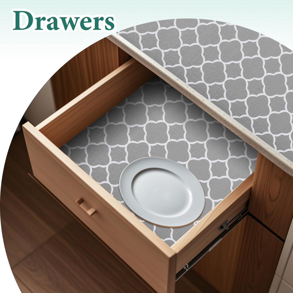 Shelf Liners for Kitchen Cabinets 17in x 30FT Non Adhesive Drawer Liner