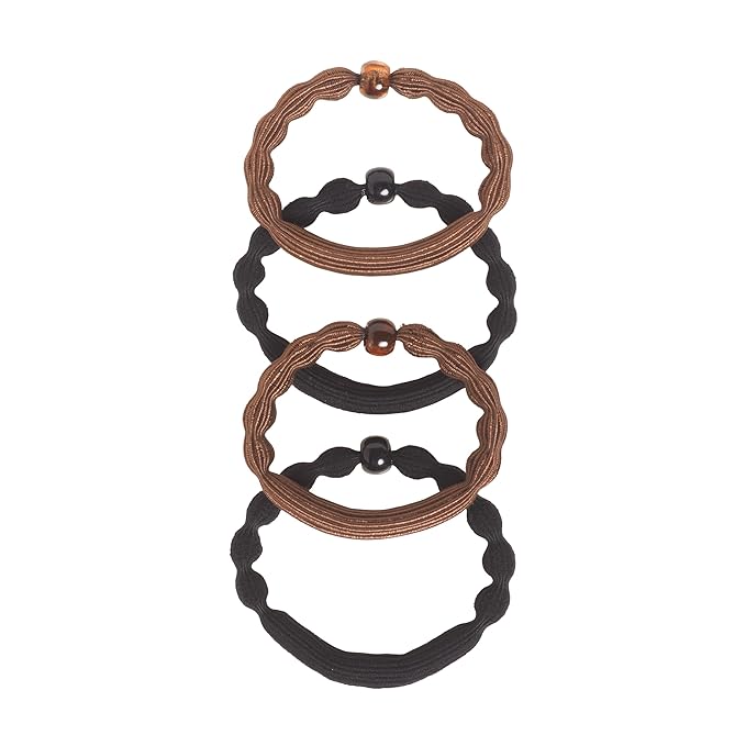 Goody Ouchless Forever Hair Elastics, 10 Ct, Brown & Black, 6MM, Damage-Free, 3X Stronger Ties, Retainable Shape, 16 Strand Inner Core, Styling Accessories for Women & Men, All Hair Types