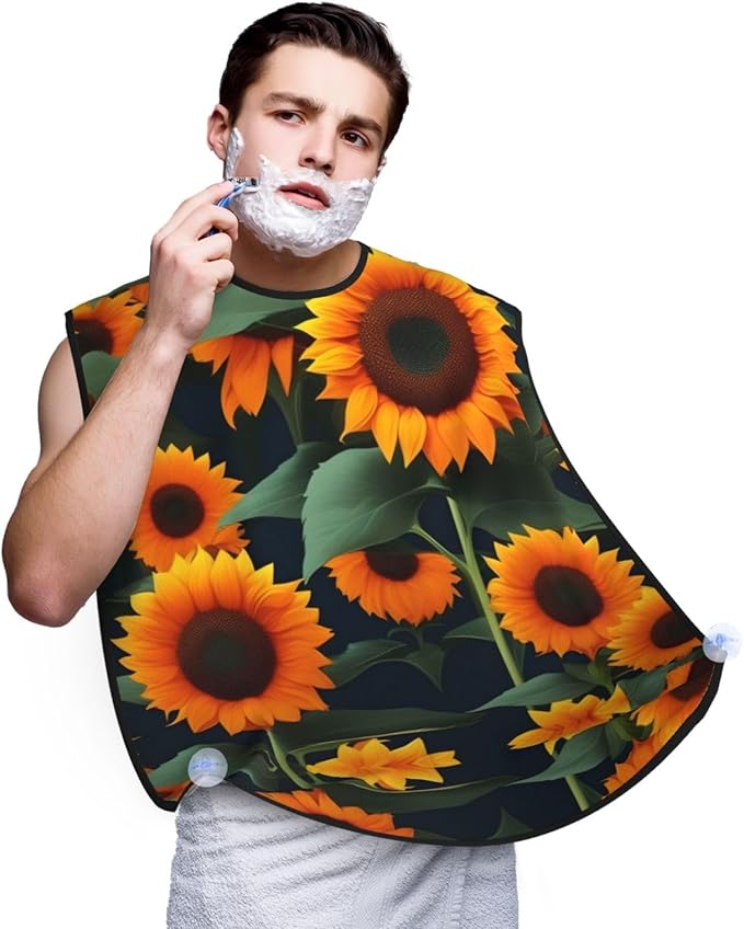 Pinks Cotton Candy Print Beard Bib Shaving Apron, Beard Hair Trimming Cape Gift For Dad