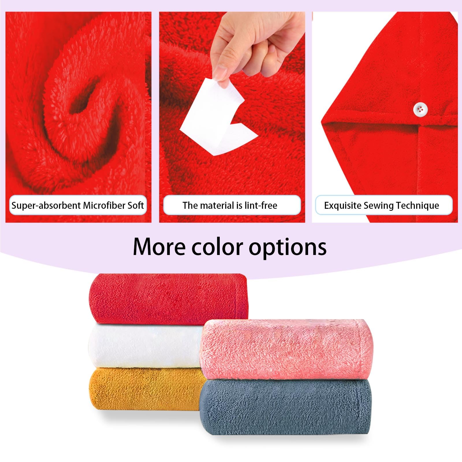 AGKXHDEC Microfiber Hair Drying Towel Wrap,Hair Turbans Towel for Wet Hair