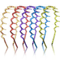 5 Pcs Plastic Zigzag Headbands for Women - Hair Bands for Women Hair Accessories, Non Slip Wave Shape, Purple, Red, Brown, Green, Blue
