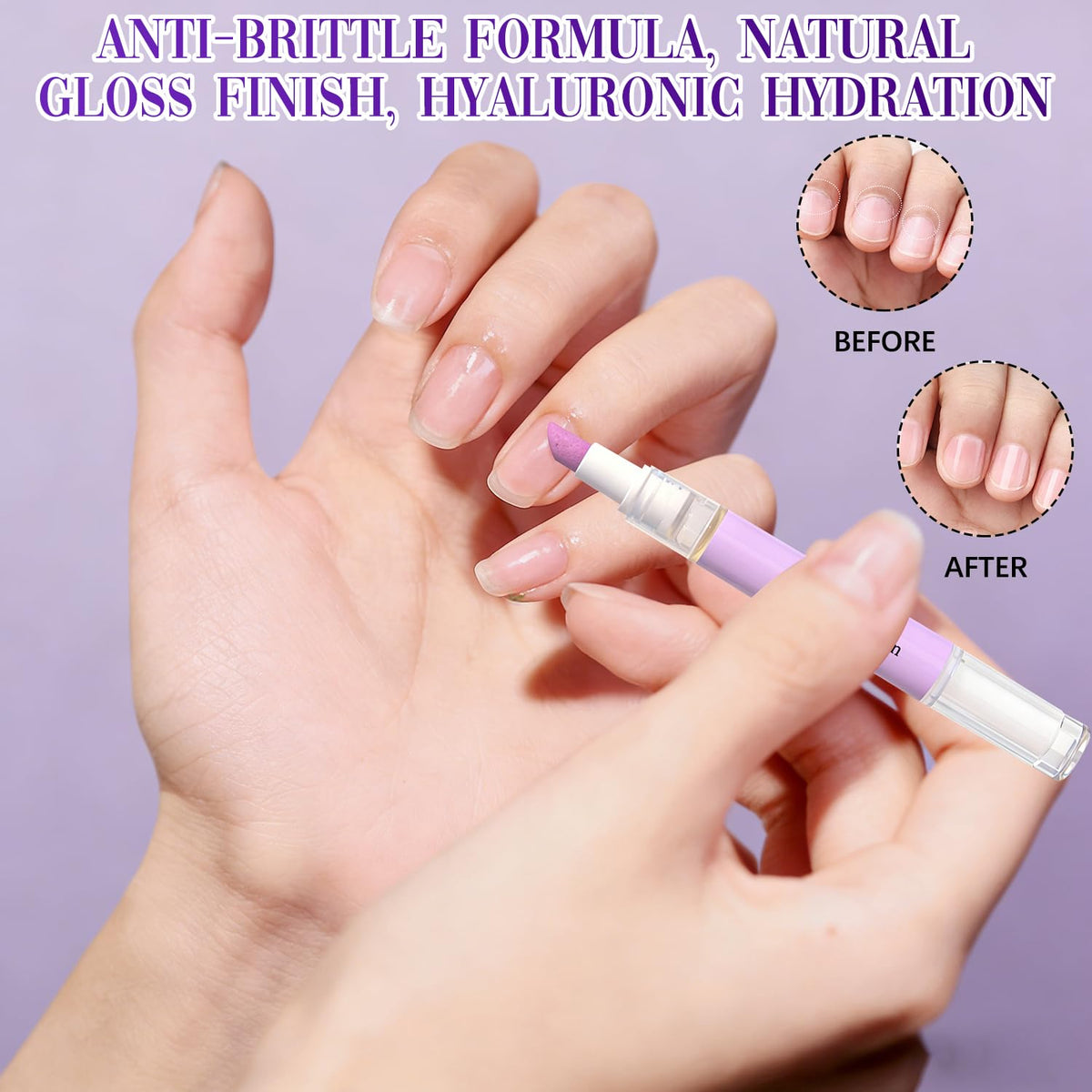 3PCS 2-in-1 Cuticle Oil Pusher Pen, Ceramic Cuticle Pusher & Oil Pen, Nail Care Tool for Dry Damaged Nails Hangnails Moisturiz Polish Brighten