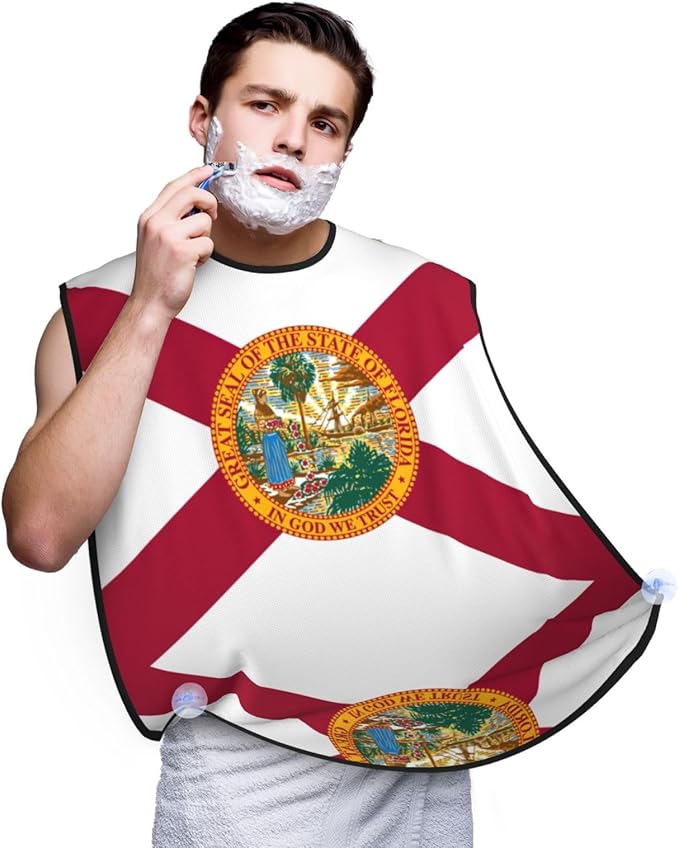 YQxwJL Red Poppy Flower Print Beard Bib Shaving Apron, Beard Hair Trimming apron