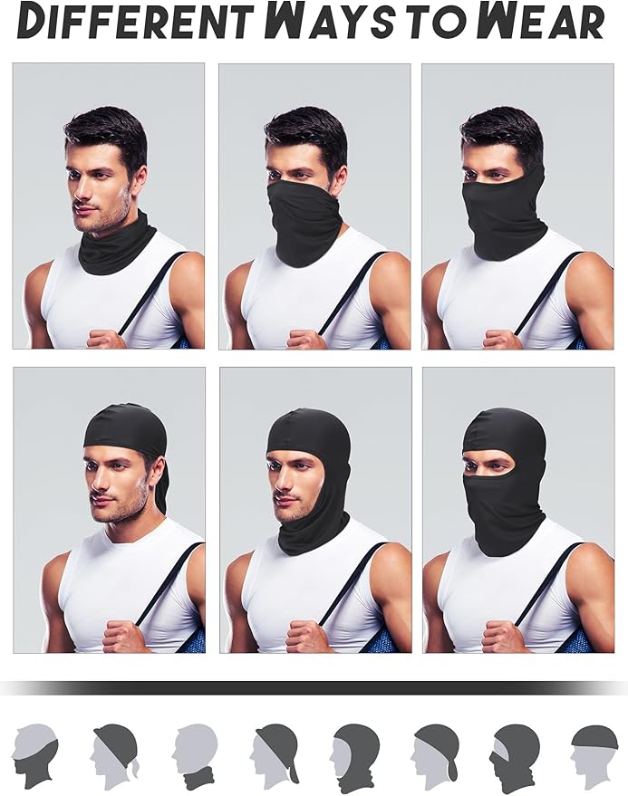 SATINIOR 9 Pack Ski Mask for Men Balaclava Full Face Shiesty Mask Breathable Summer Windproof Hood for Motorcycle Snowboard