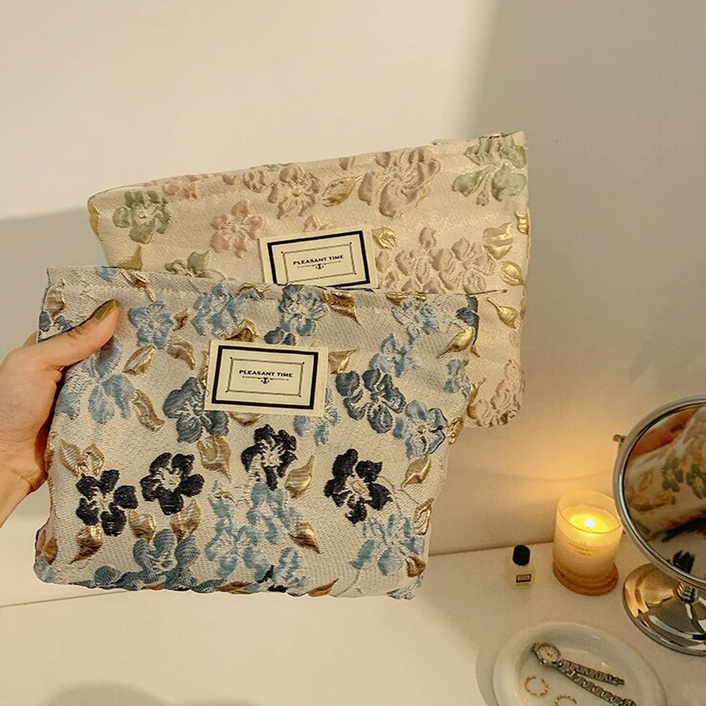 SxoSyo Flowers Makeup Bag, Fabric Cosmetic Bags