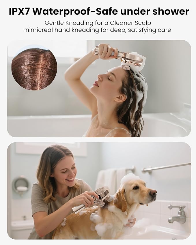 COMFIER Handheld Scalp Massager Hair Growth,Cordless Head Massager 3 Modes & 8 Silicone Claws,IPX7 Waterproof Body Massager for Stress Relax,Pet Massage,Head Scratcher,【2026】 Gift for Men,Women