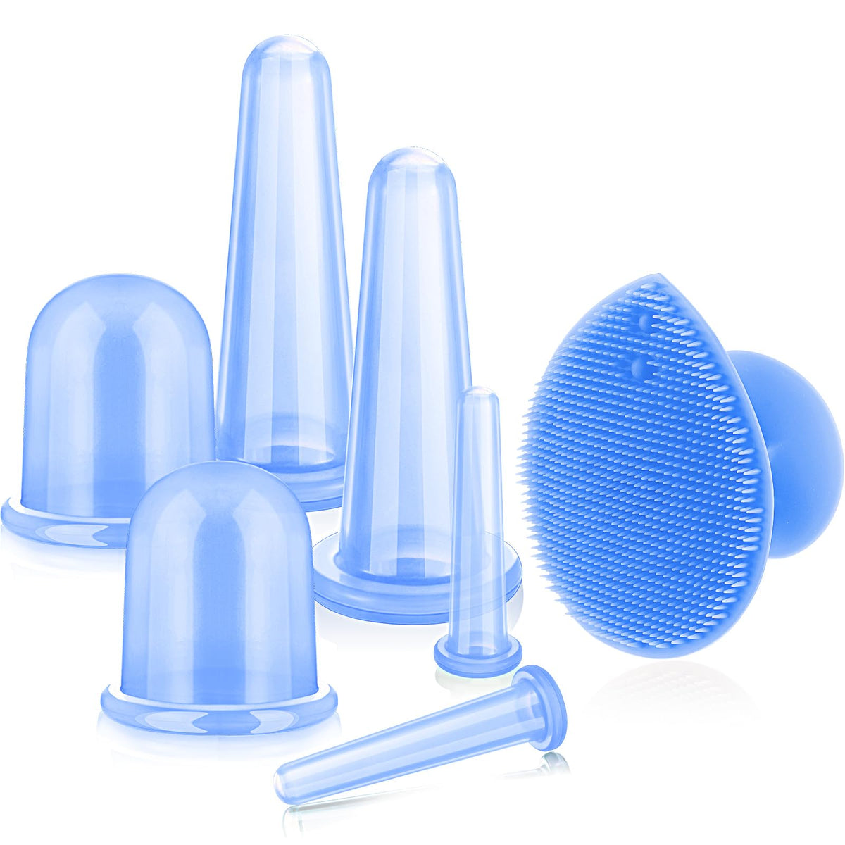 BBTO Silicone Facial Cupping Set, Vacuum Massage Cup Kit