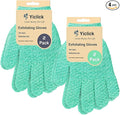Yiclick Heavy Exfoliating Gloves, Exfoliating Body Scrubber for Bath Shower Exfoliation, Body Scrub Exfoliator for Dead Skin Remover, Exfoliate Sponge Loofah Washcloth Mitt Men Women