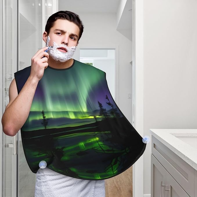 Jellyfish Pattern Print Beard Bib Shaving Apron, Beard Hair Trimming Cape Gift For Dad