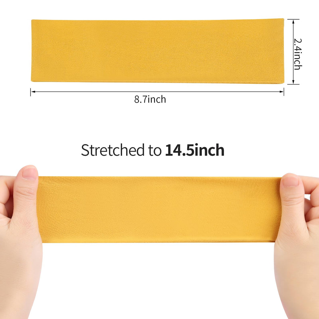 Fishinsea 8 Pack Sport Headbands for Women, Elastic Soft Fabric Non-Slip Hair Bands Hair Warp for Daily Workout Yoga Running Sports, Combo 7