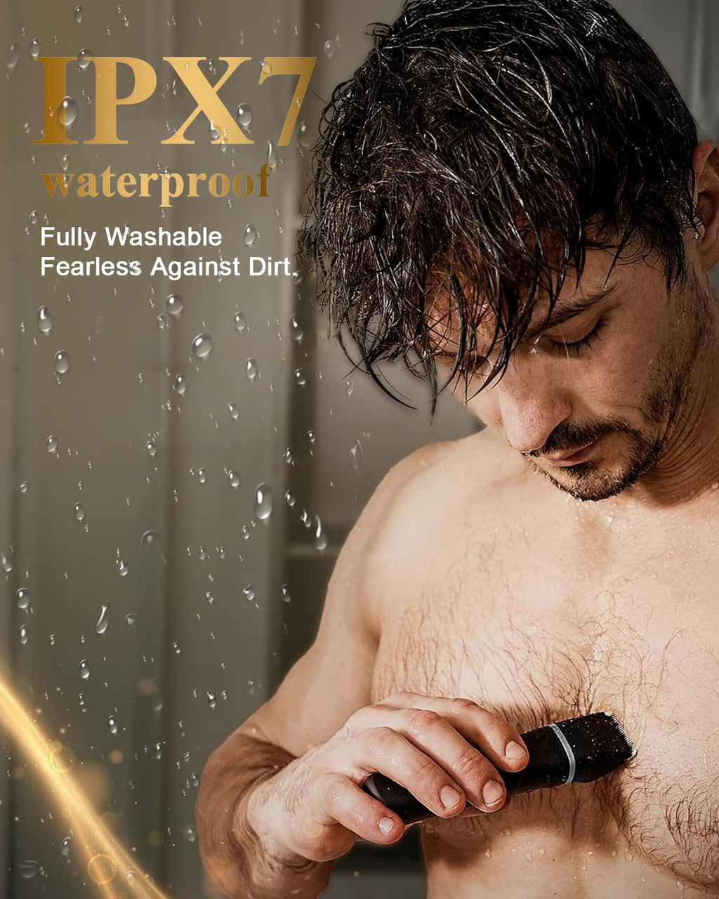 RAXMETRY Beard Trimmer for Men,Manscape 3-in-1 Electric Razor Groin Groomer,IPX7 Waterproof Wet/Dry,Versatile Body Hair Trimmer for Ball/Beard/Nose,USB Rechargeable & Nose/Shaves Head,Silver