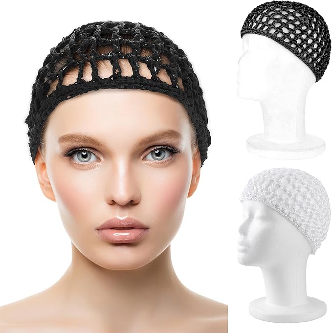 Wig Cap Thick Long Hair Caps Adjustable Net Mesh Braided Weaving Making Crochet Sew Weave Fishnet Grip Headband