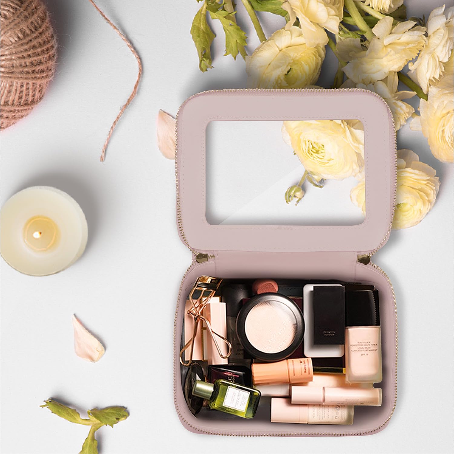 Prite Clear Makeup Bag Travel Cosmetic Organizer Toiletry Case for Women