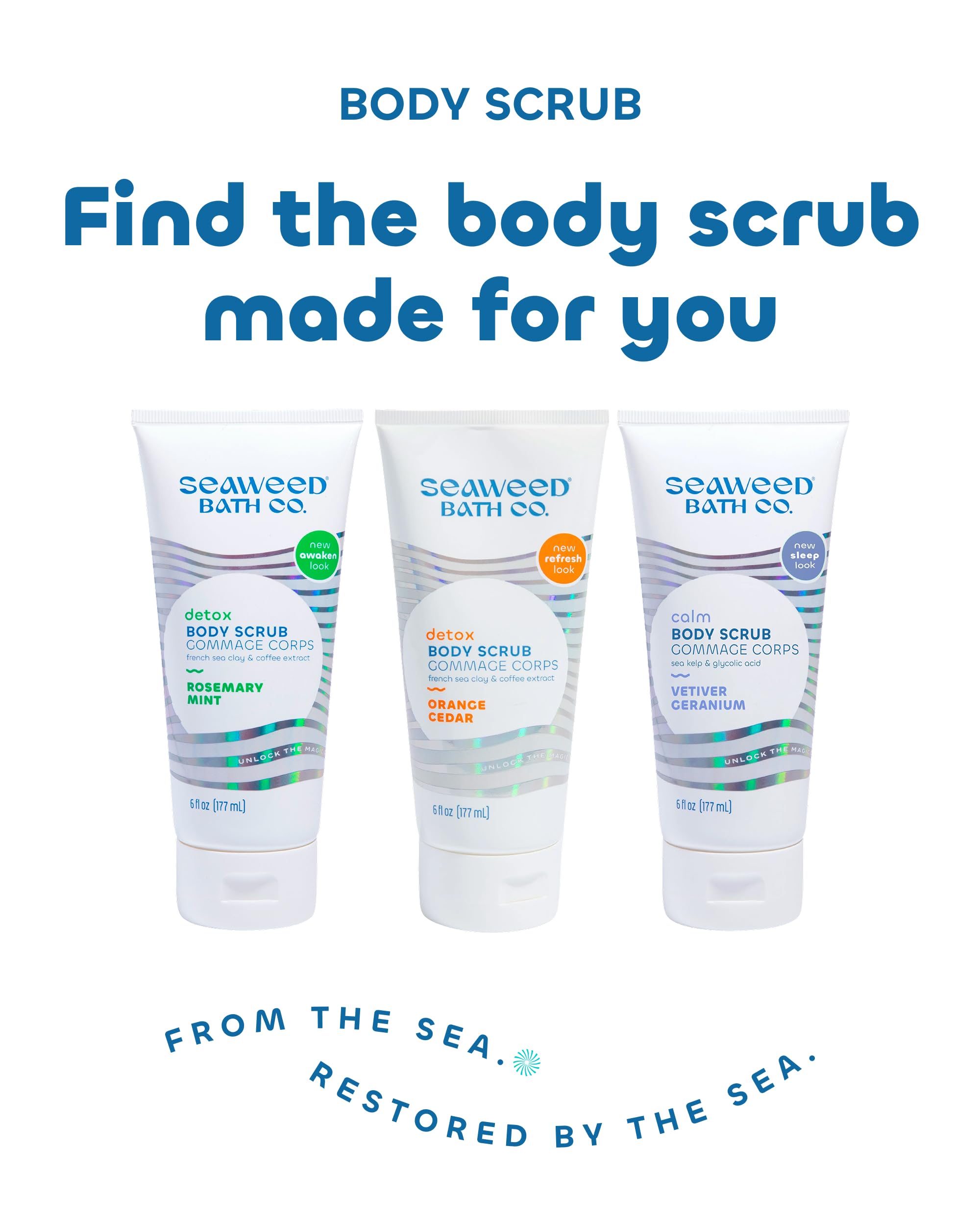 Seaweed Bath Co. Detox Body Scrub, Rosemary Mint, 6 oz