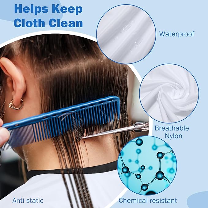 Wesiti Pcs Barber Cape 64 x 56'' Large Waterproof Hair Cutting Salon Cape Adjustable Snaps for Hair Dye Salon Stylist Supplies(White,12)