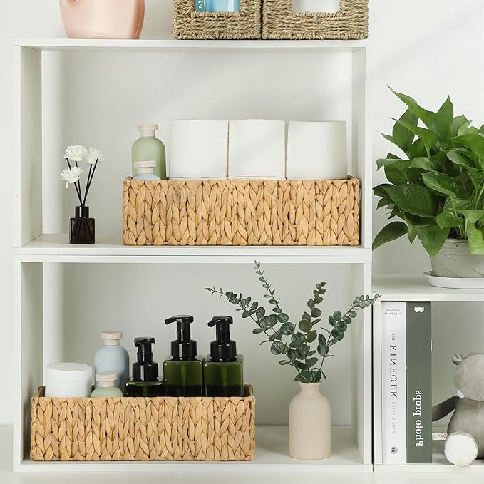 Toilet Paper Holder Bathroom Storage Wicker Basket Farmhouse Decor Small