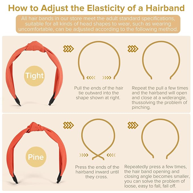 DiyJibb Headbands for Women Girls - 6PCS Stylish Top Knotted Headbands - Knotted Headband for Women - Head Bands Wide Hairband Hair Accessories