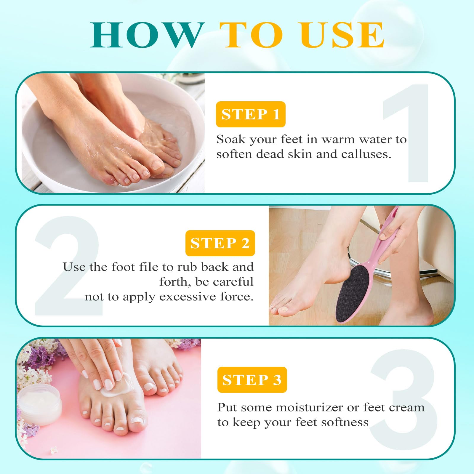 HovuuTuig Glass Foot File, Foot Scrubber for Hard Skin Remover - Foot Callus Remover, Pedicure Tools for Feet Dead Skin, Foot Care for Women and Men, Gentle Effective Heel Scraper (Pink)