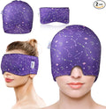 Migraine Relief Cap, Gel Cooling 2 Pack Set, Headache Relief with Hot/Cold Ice Cap, Instant Headache Relief, Reusable Ice Pack for Stress Sinus Relief Migraine Mask Gift for Women Man