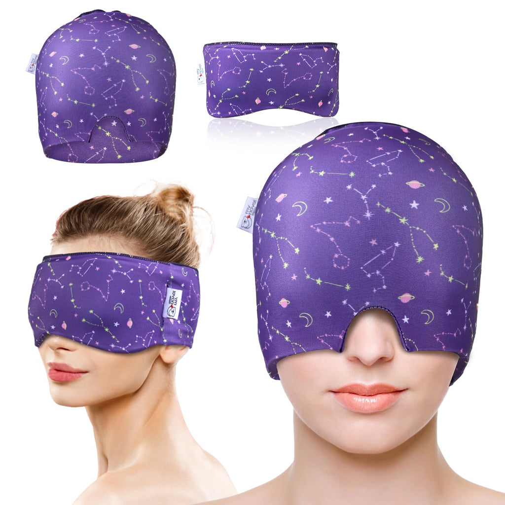 my novel things Migraine Relief Cap, Gel Cooling Headache Mask 2PK