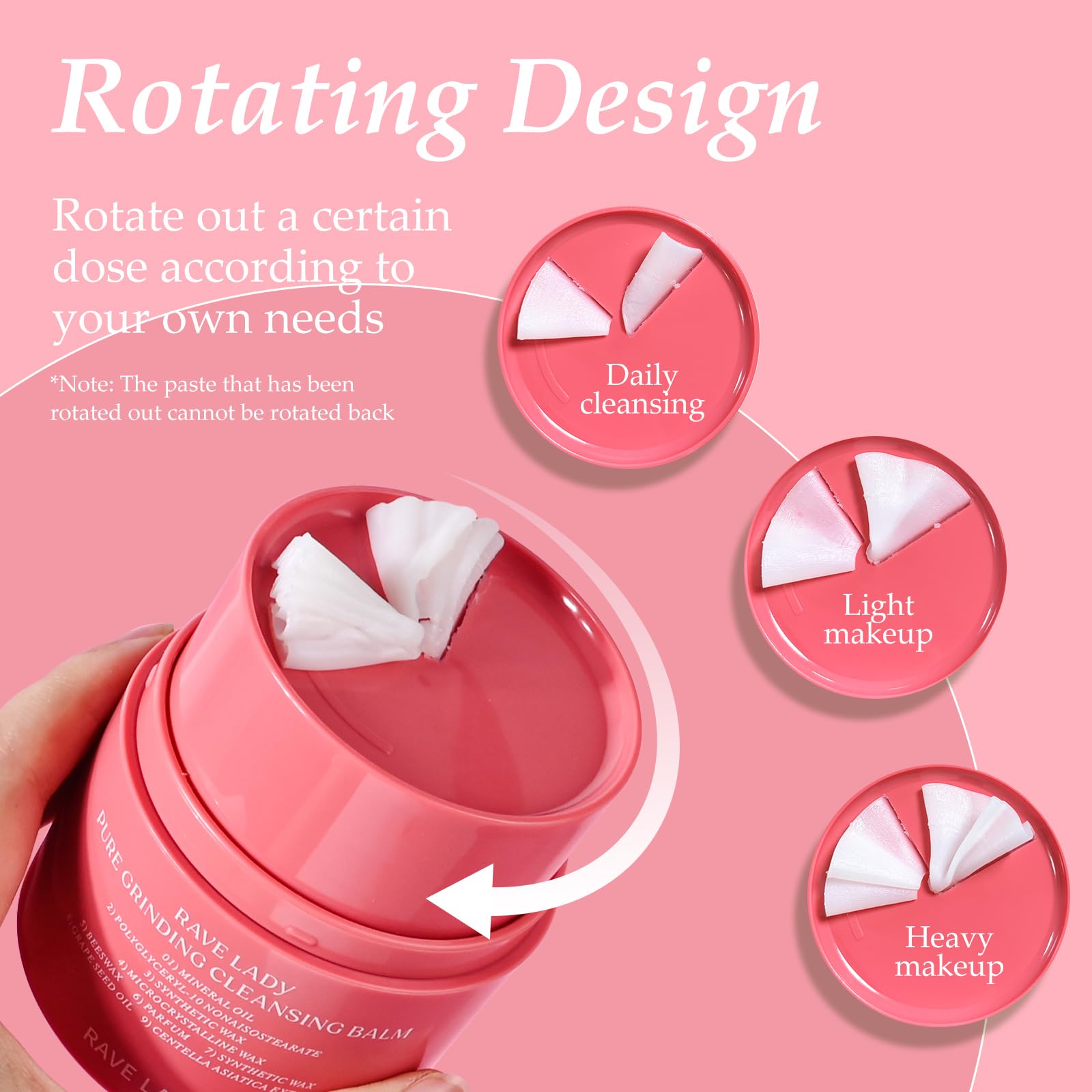 KYDA Pure Plants Grinding Cleansing Balm, One Step Makeup Cleansing Oil with Centella, Non-Greasy Sorbet Texture, Nourishing Make Up Remover Balm, Vegan Skin Care for All Skin Types, 1.69 Fl Oz