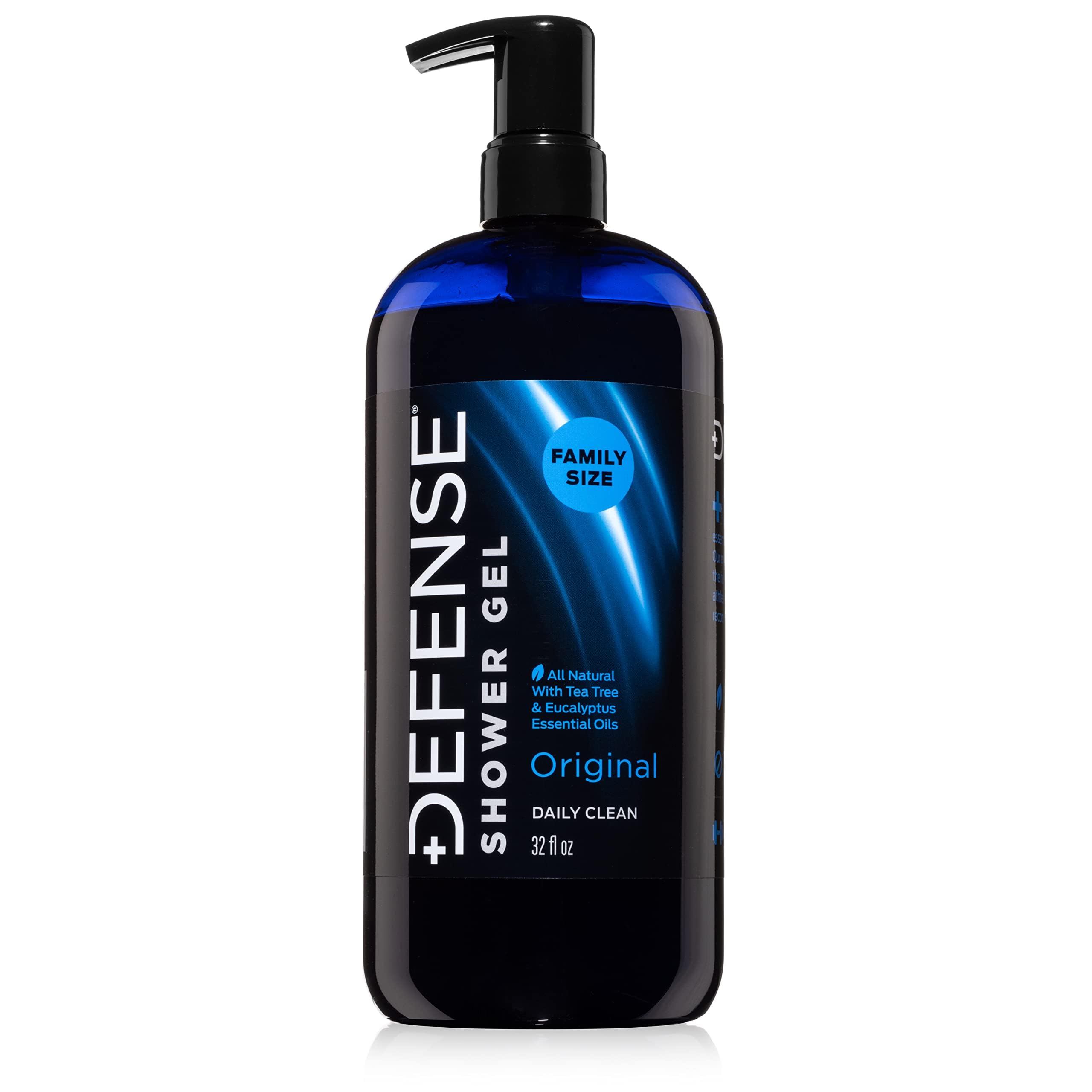 Defense Soap Tea Tree Body Wash | All Natural Organic Shower Soap for Athletes | Odor Control & Skin Fungal Protection for Sports, Post Workout & Recovery - 32 oz