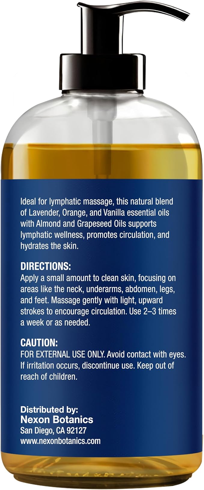 Lymphatic Massage Oil for Massage Therapy & Gua Sha with Arnica 8 fl oz