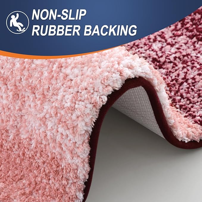 OLANLY Microfiber Bathroom Rugs Sets 3 Piece, 47"x20"+24"x16"+24"x20"